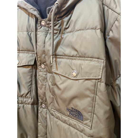 The North Face Meeks Jacket Men’s Large Army Green Puffer Fleece Lining Pockets - Picture 3 of 5